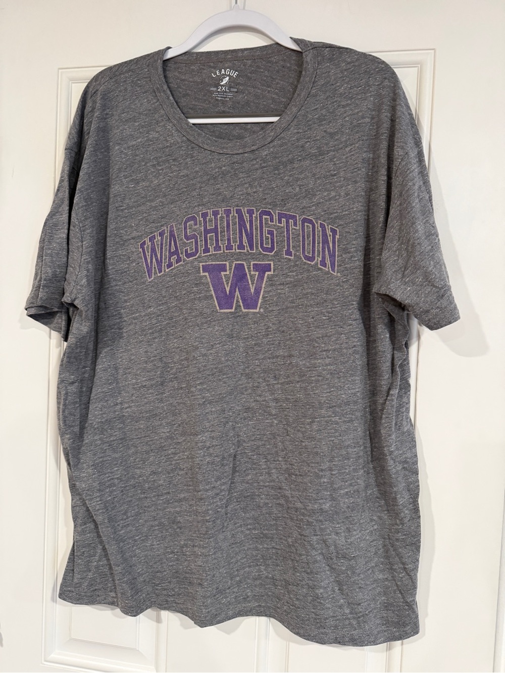 League Gray Washington W Logo Short Sleeve Tee